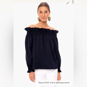 Tuckernuck navy off the shoulder top